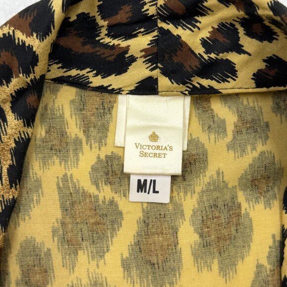 VTG Victorias Secret Gold Label Leopard Print Wrap Dress Robe NO BELT Size M/L - Picture 8 of 13